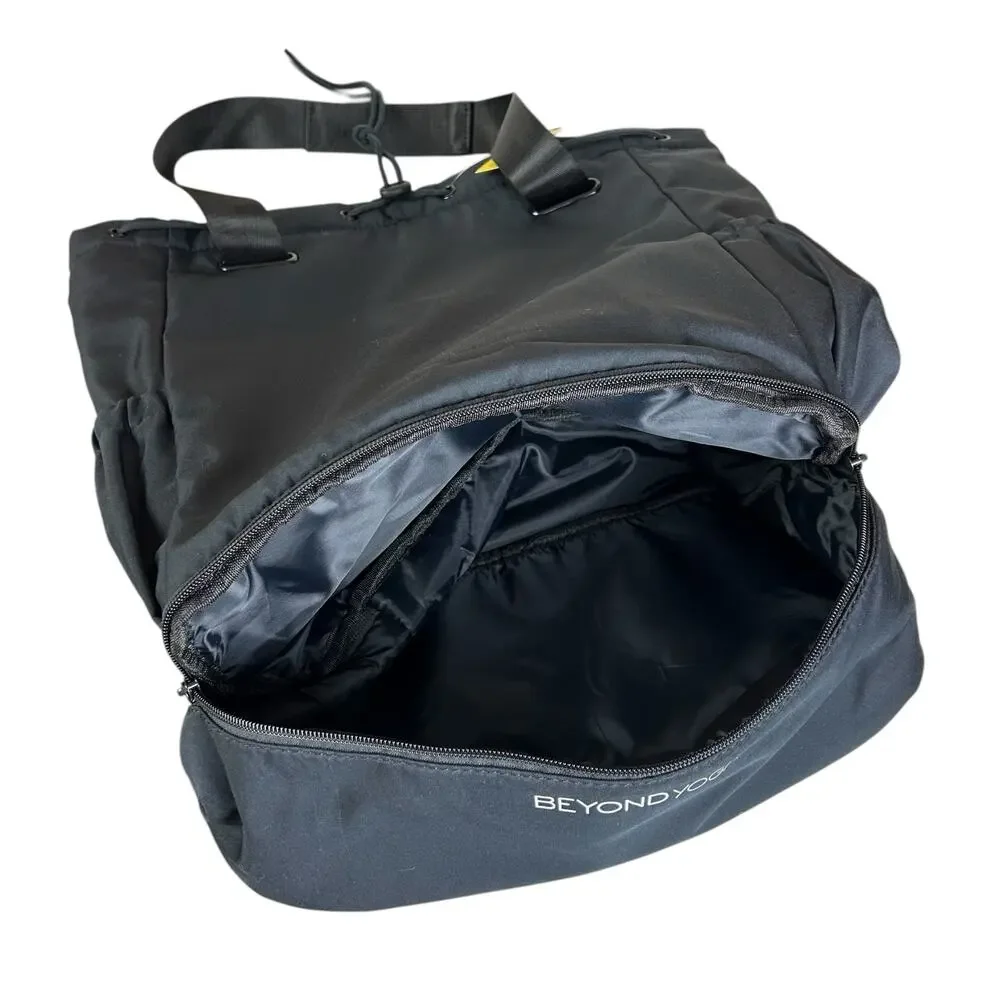 Beyond Yoga Convertible Gym Bag Black Adjustable Backpack Zipped Athleisure Tote